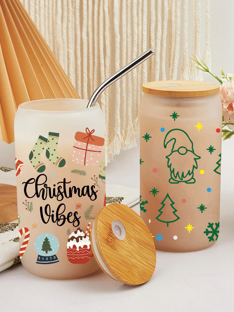 Wholesale  Cartoon Santa Claus 16oz Cup UV DTF Wraps