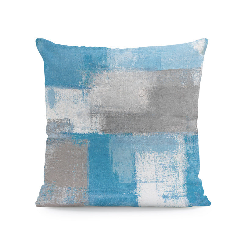 Wholesale Geometric Watercolor Printed Plush Pillowcases