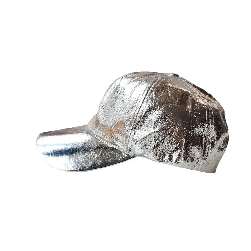 Wholesale Bright Color Baseball Caps Pu Leather Peaked Caps Hip-Hop  Trendy Hats