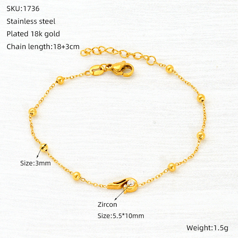 Wholesale Commuter Titanium Steel Zirconia Bracelet