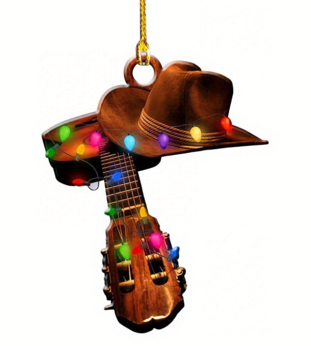 Wholesale Denim Boots Acrylic Flat Christmas Tree Pendants