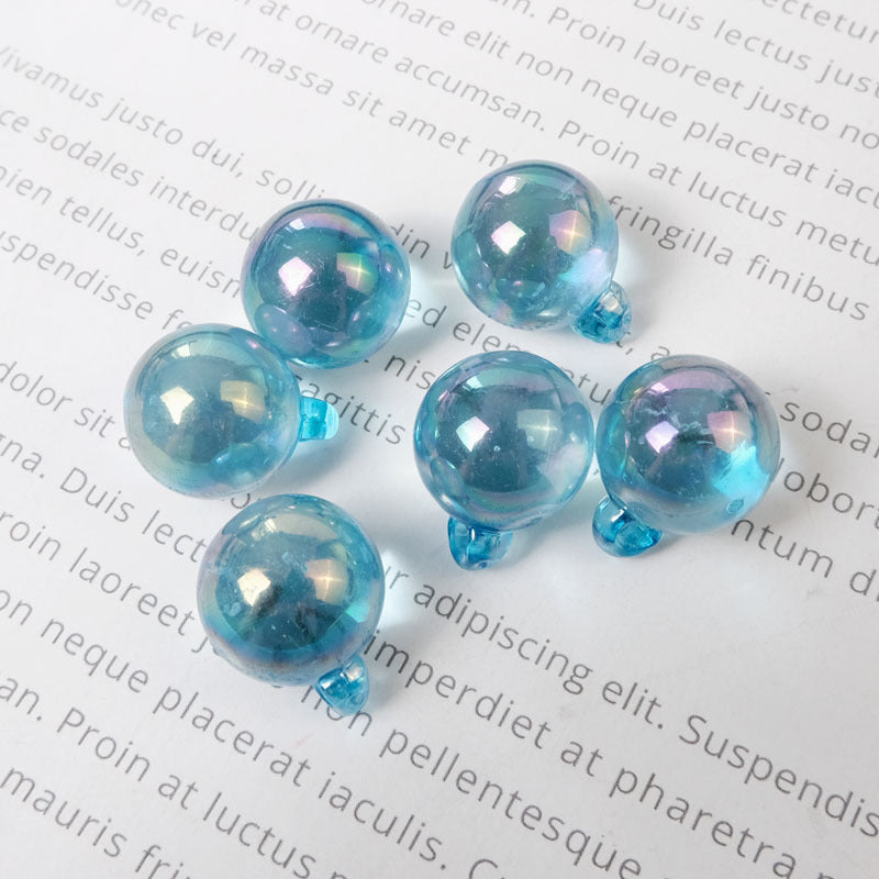 Wholesale 100PCS/PACK 16mm color transparent bright plated ab hanging hole acrylic Beads