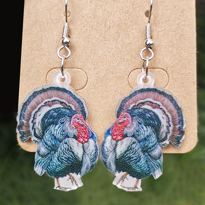 Wholesale 2pairs/pack Acrylic Thanksgiving Turkey Pumpkin Earrings