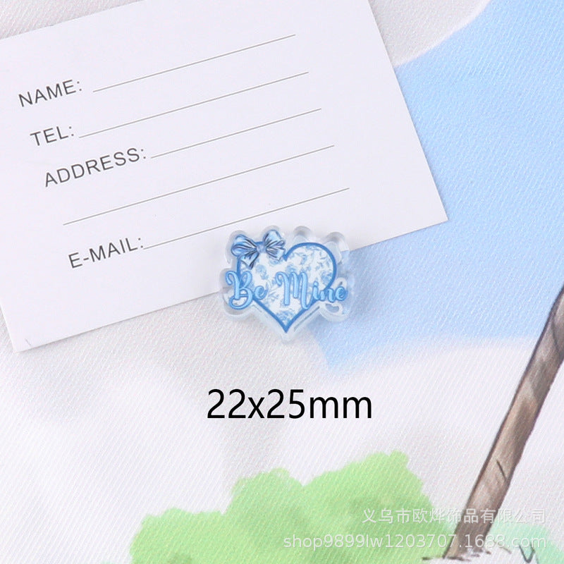Wholesale 10pcs glitter cartoon straight-hole DIY acrylic beads OLY Exclusive