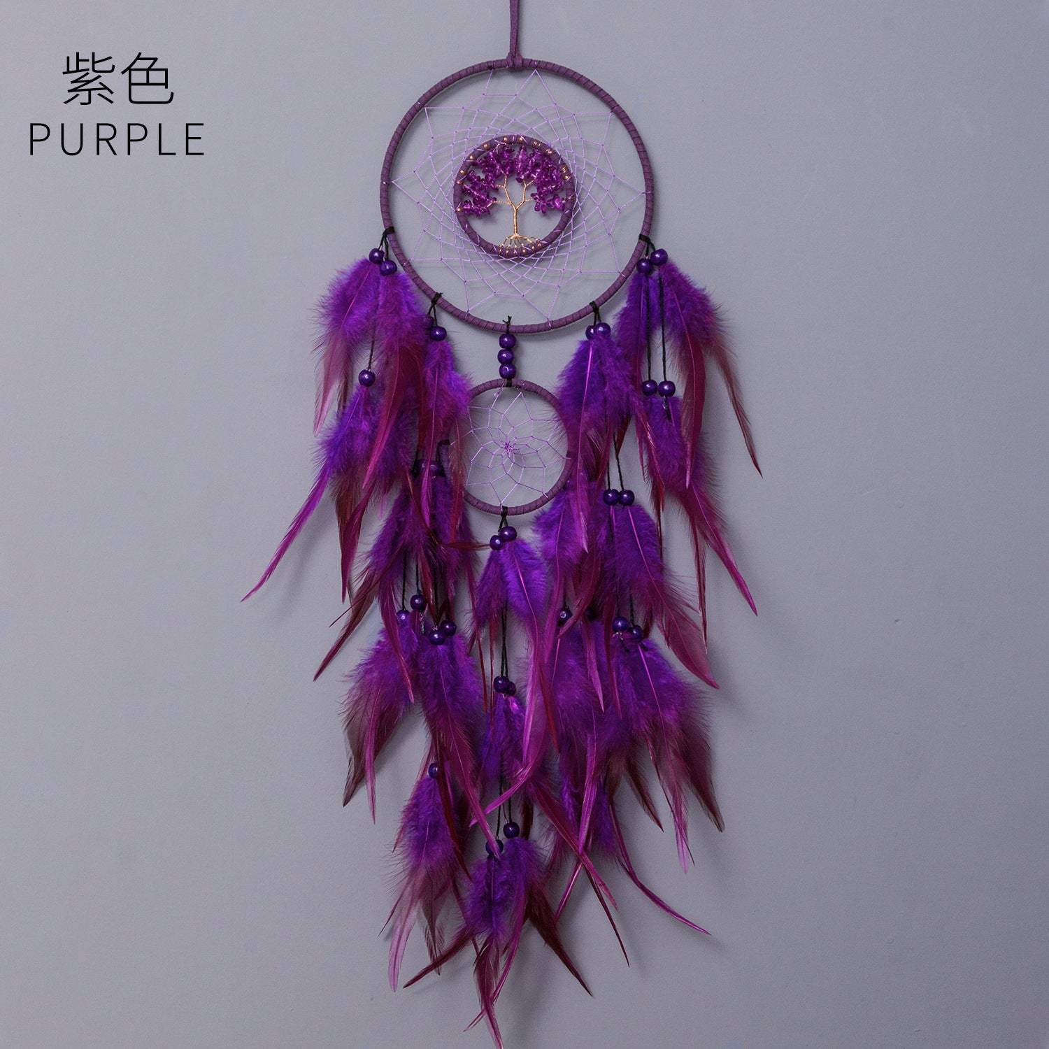 Wholesale Colorful Crystal Stone Hand-woven Creative Dream Catcher
