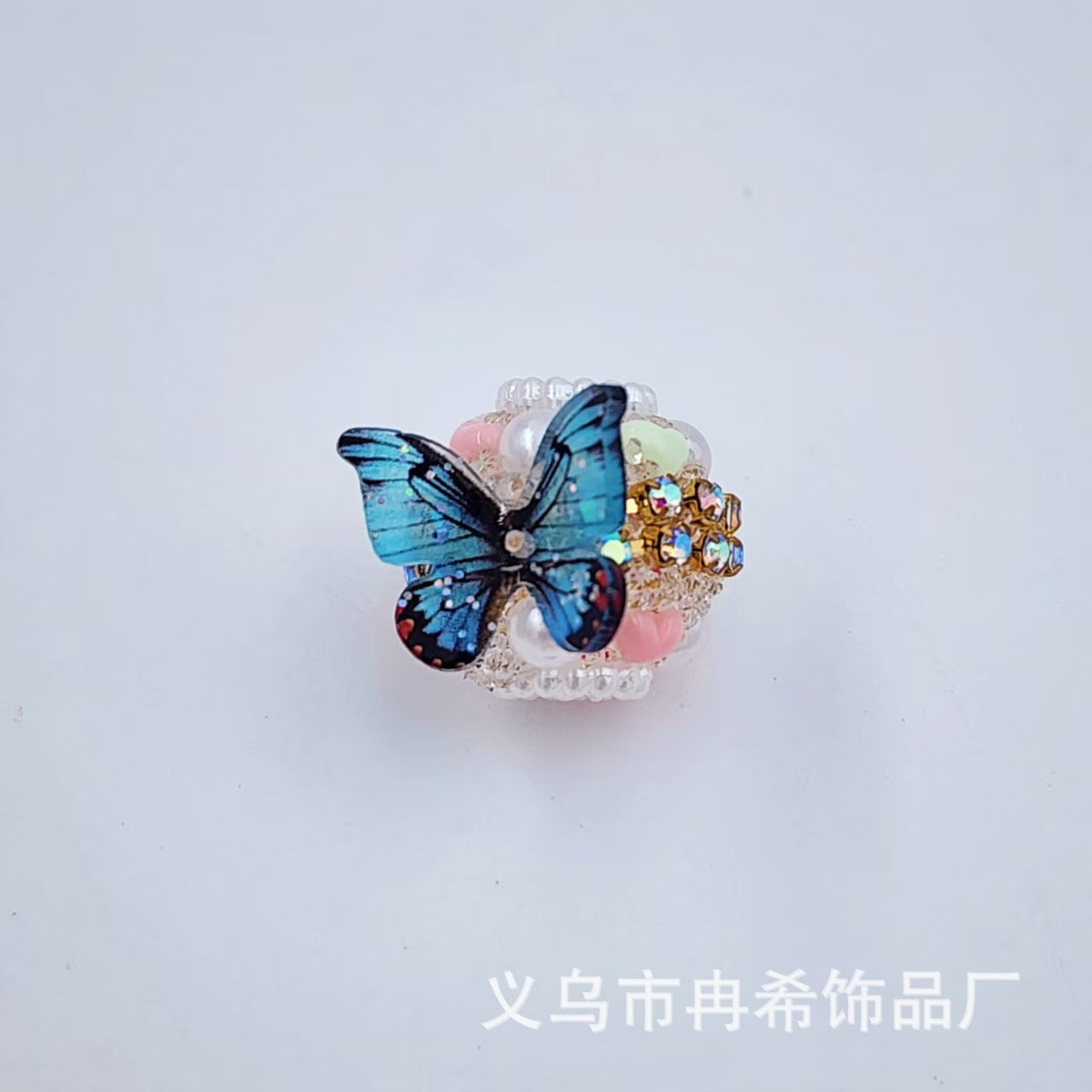 Wholesale 10pcs  Butterfly Love Soft Sugar Straight Hole Heavy Beads DIY Mobile Phone Chain Beads