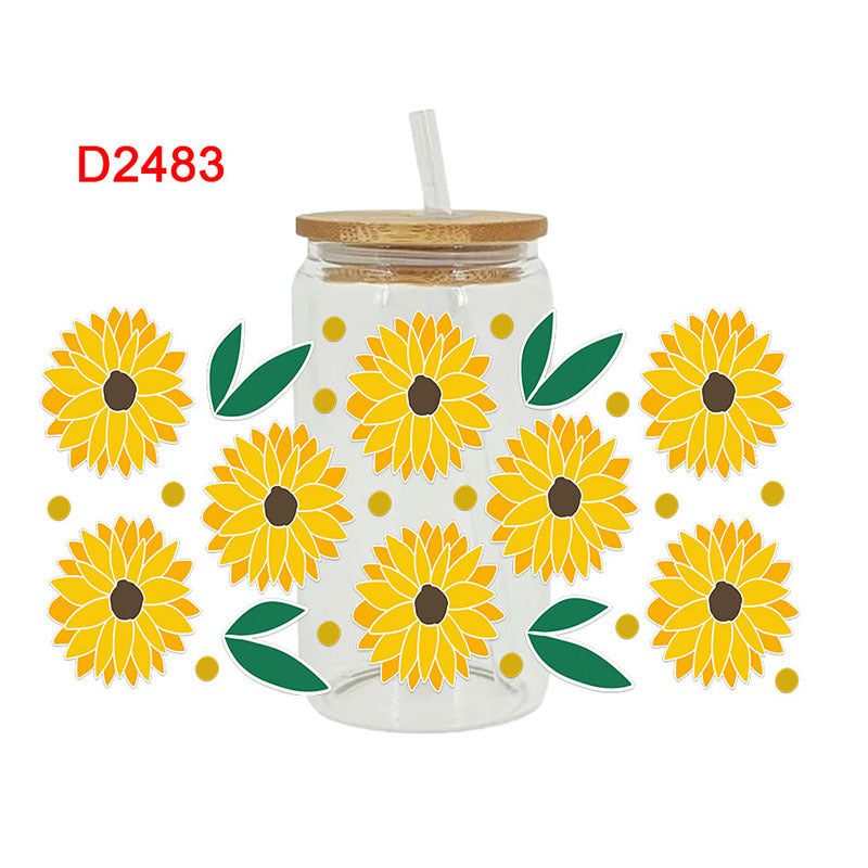 Wholesale Cartoon printing heat transfer Cup sticking 16OZ UV DTF WRAPS