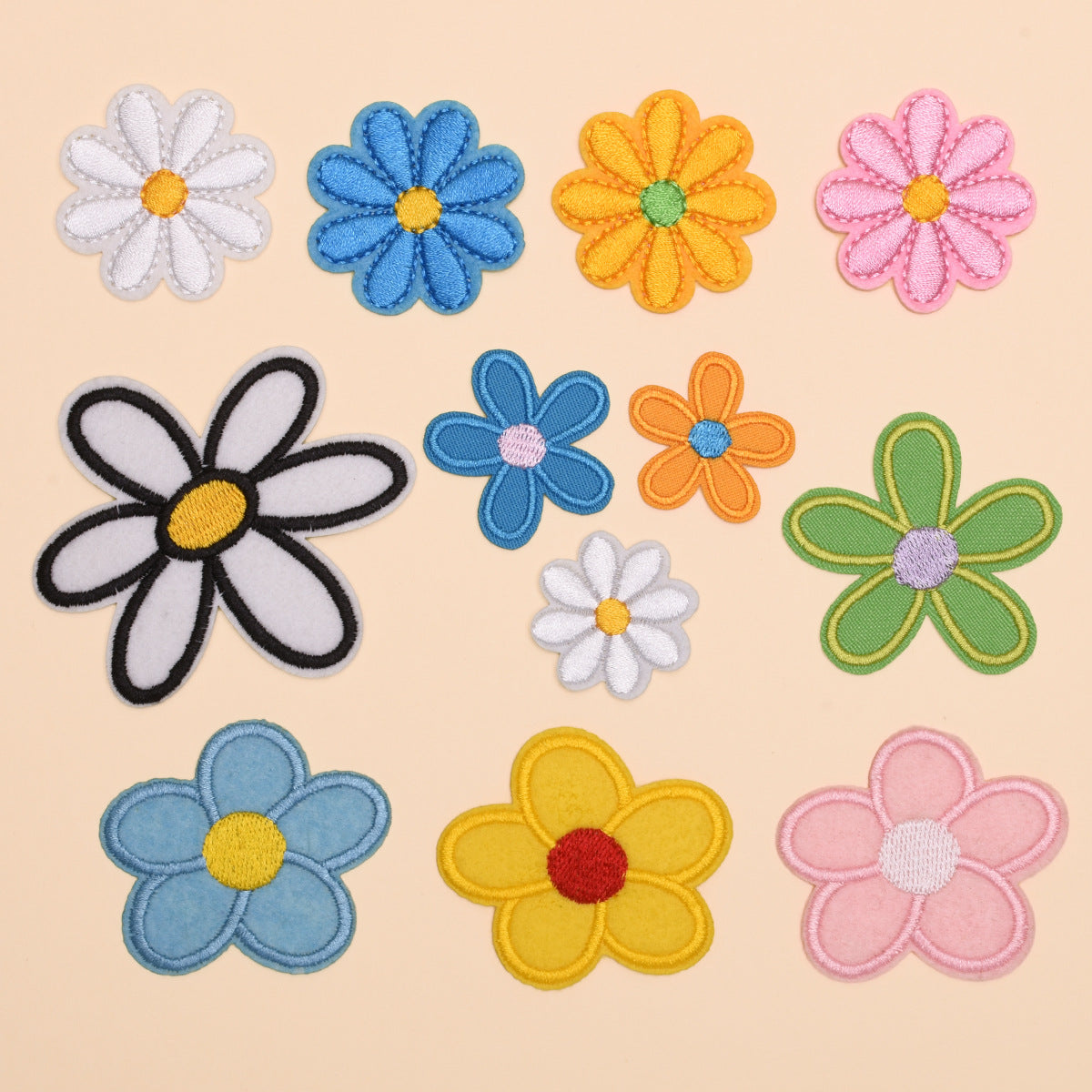 Wholesale Chic Sunflower Embroidered Iron On Patches For Clothing Set Of 12 Styles DIY Craft Accessory