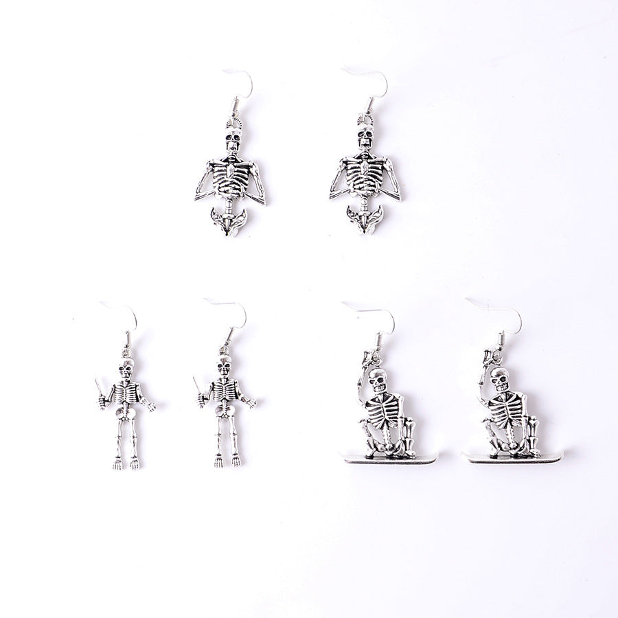 Wholesale Dark punk style skull shape earrings