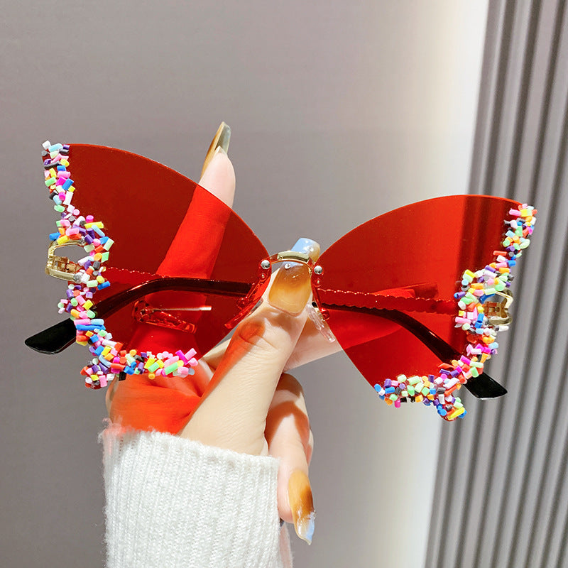 Wholesale Wedding Colorful Butterfly Party Sun Protection Glasses
