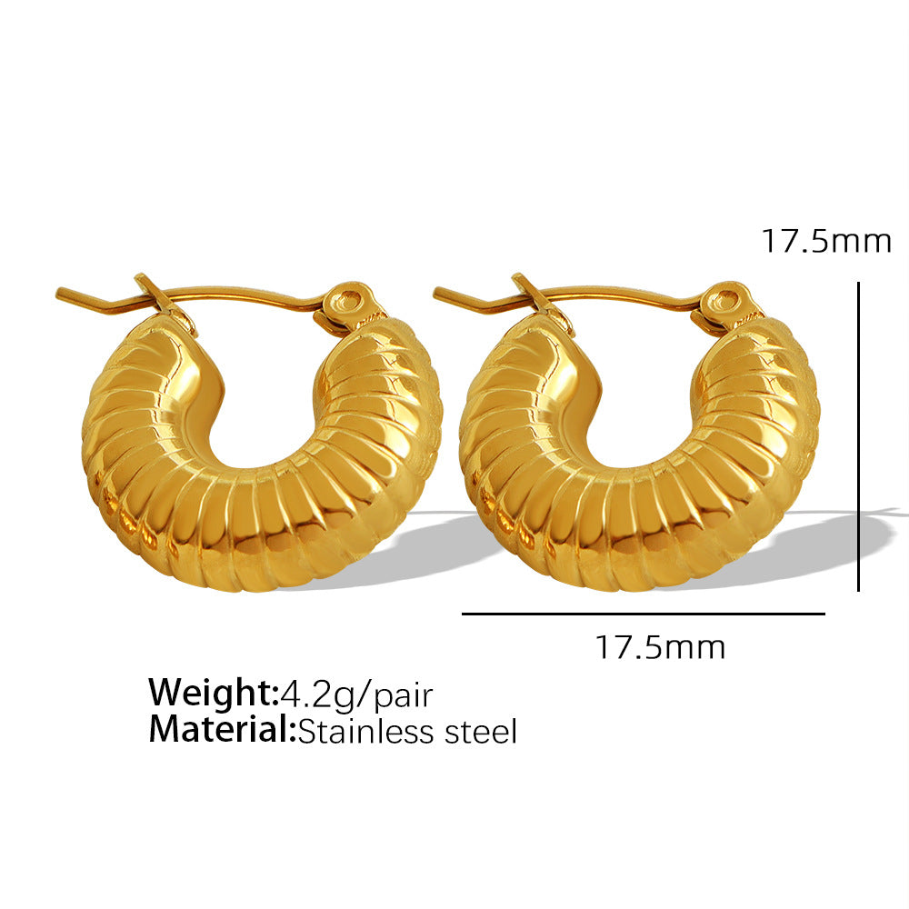 Wholesale Niche Diamond Geometric Horn Thread Earrings