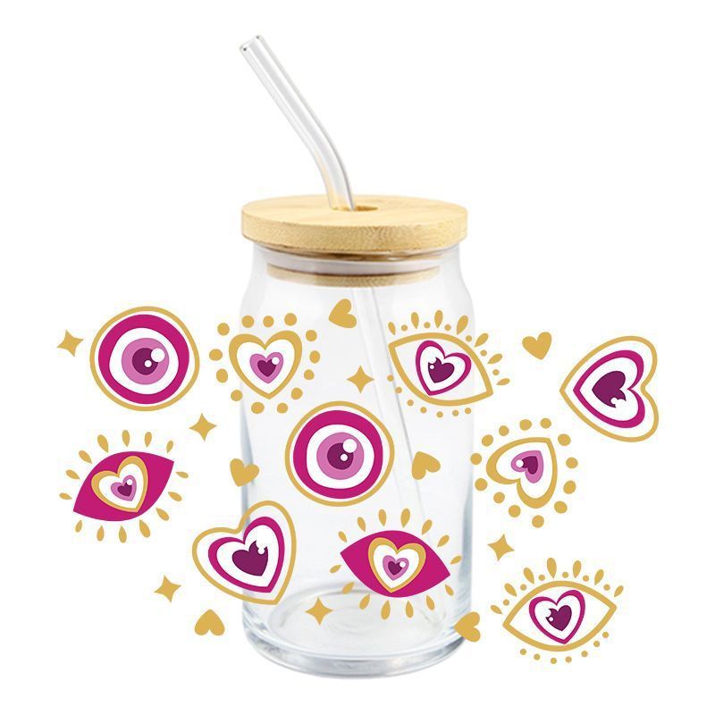 Wholesale 5pcs Devil' s Eye 16oz Cup UV DTF Wraps