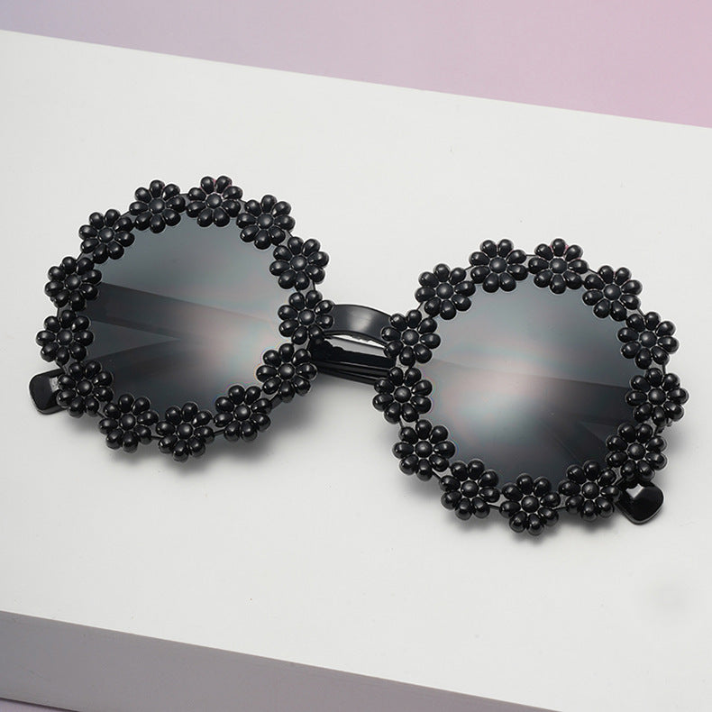 Wholesale daisy children's round petal cute UV protection sunglasses