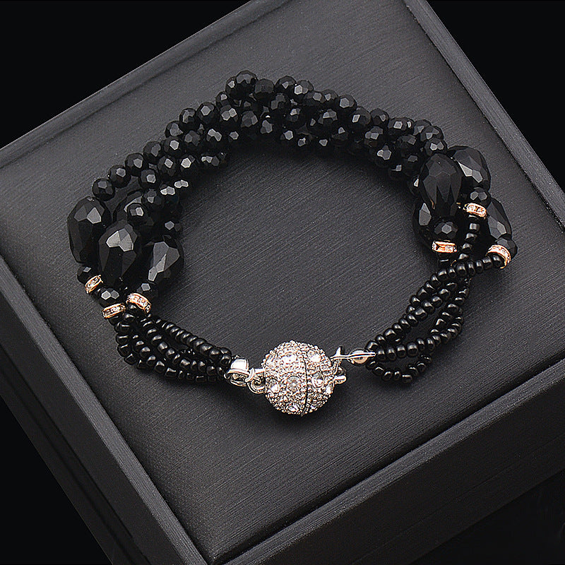 Wholesale Rhinestone Magnetic Clasp Teardrop-shaped Crystal Bracelet Necklace