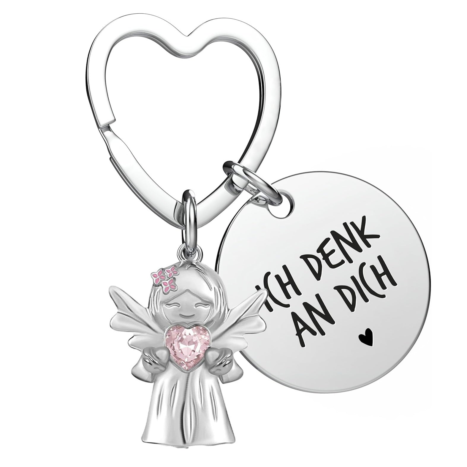 Wholesale  Smile Guardian Angel Jewelry Zircon  Love Alloy Keychain