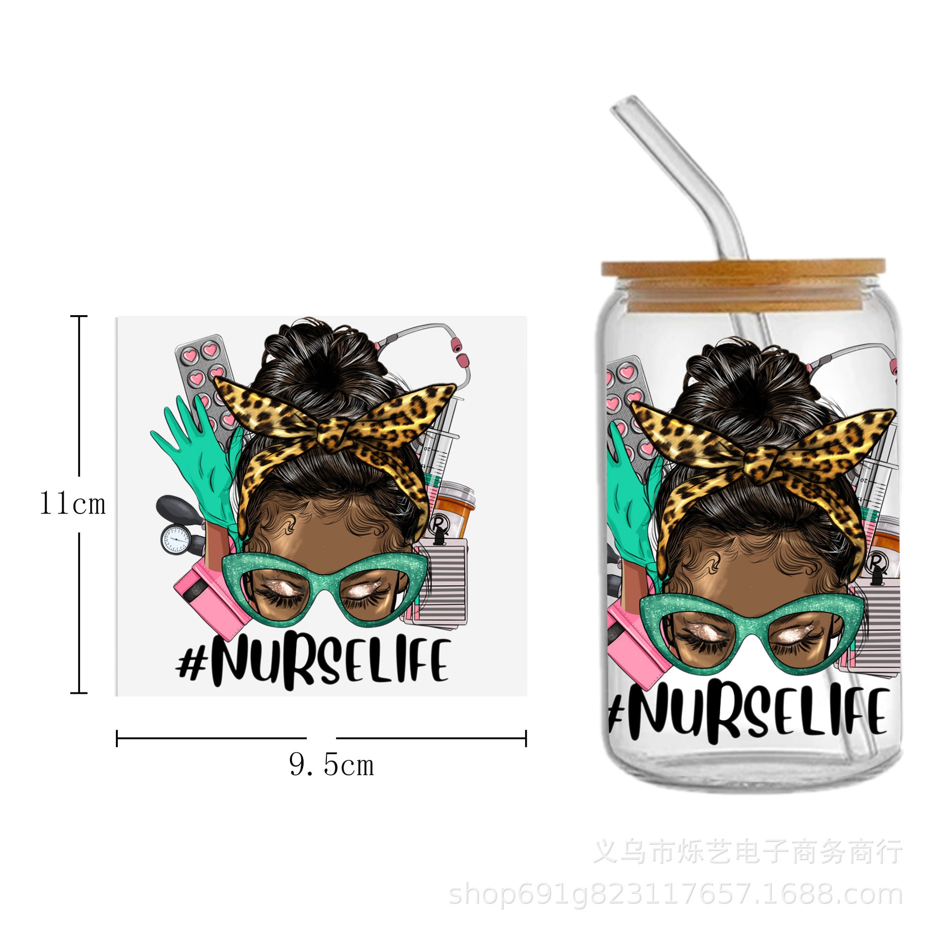 Wholesale Medical Nurse Doctor Health Series UV DTF Transfer Crystal Label Cup Sticker