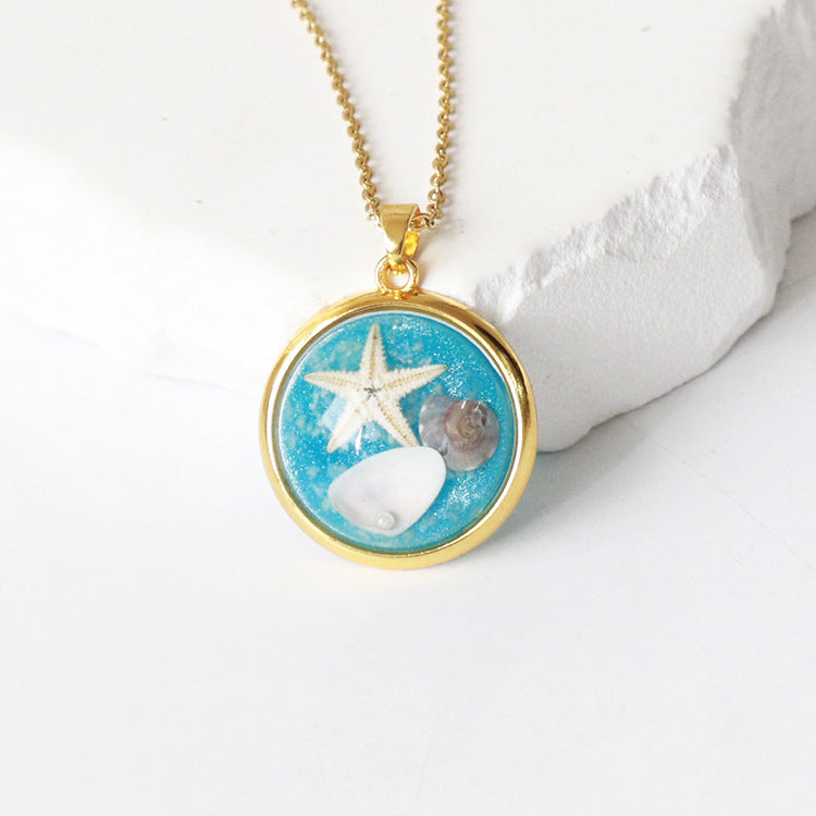 Wholesale 6pcs Natural Conch Shell Specimen Necklace