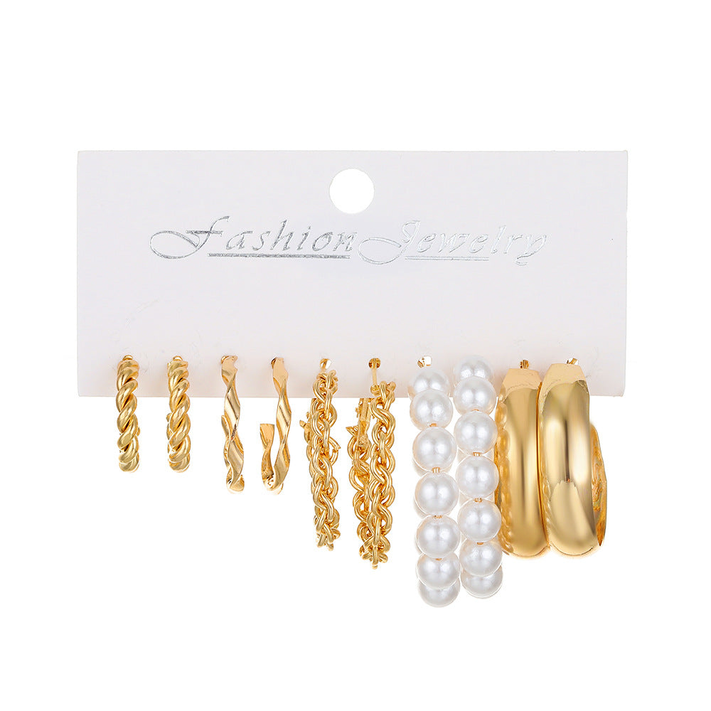 Wholesale Temperament Geometric Alloy Earring Set