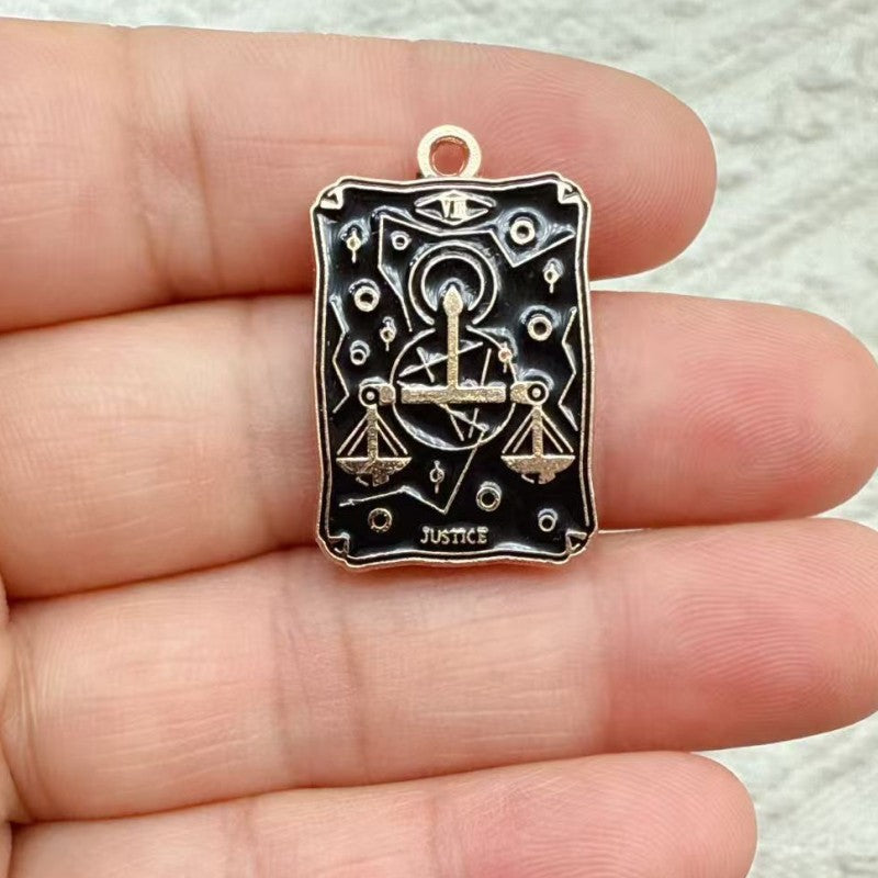 Wholesale Retro Tarot Card Pendant Charms White Zinc Alloy DIY Jewelry Accessory For Necklace Earrings Keychain For Resale