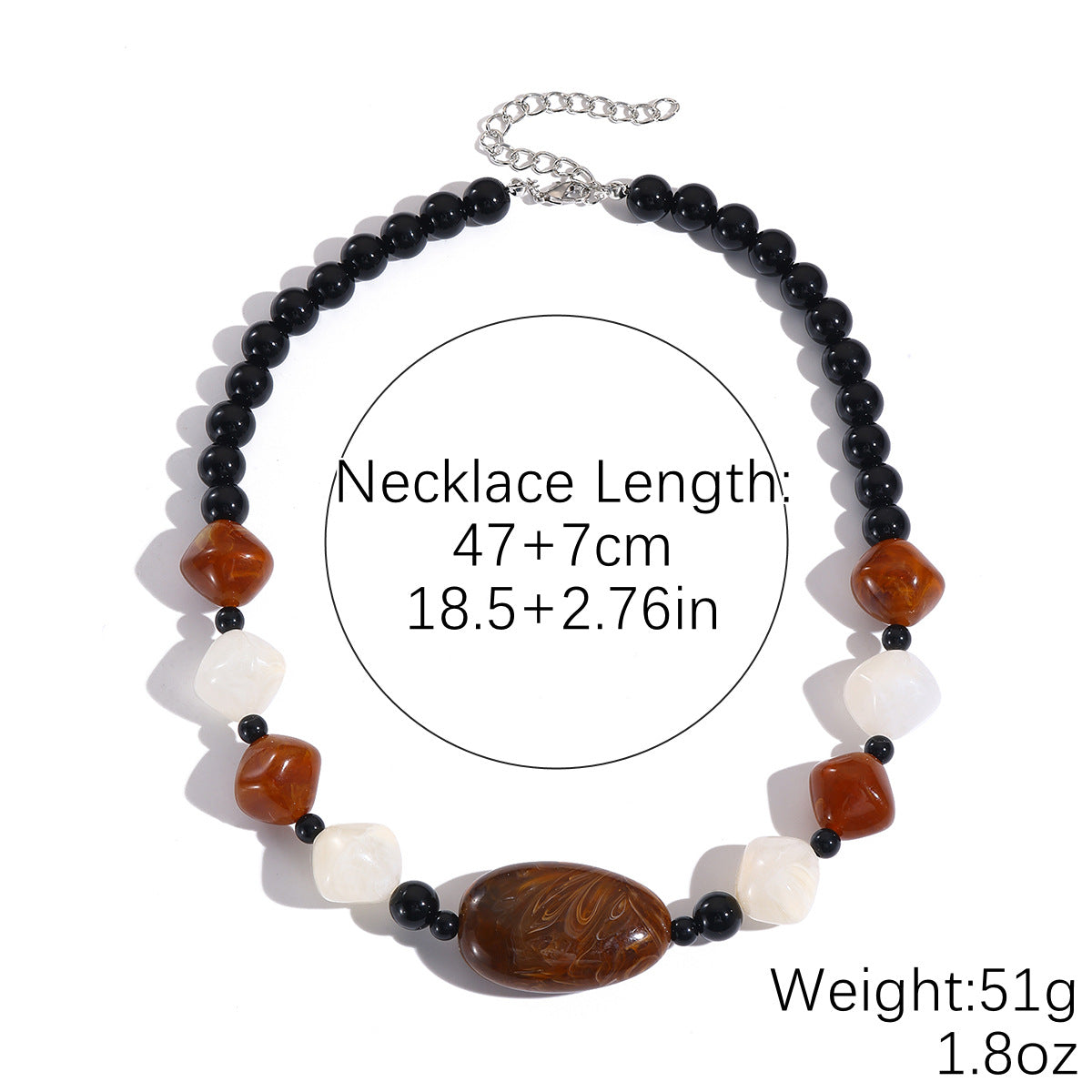 Wholesale Elliptical beaded geometric acrylic necklace