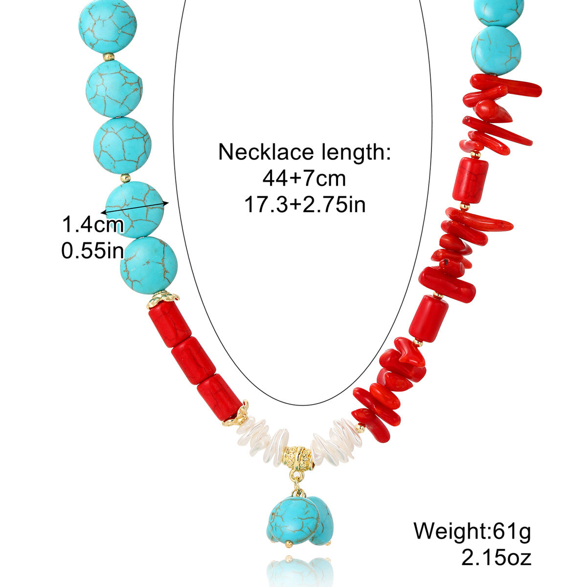 Wholesale Bohemian Ethnic Style Exaggerated Retro Turquoise Necklace
