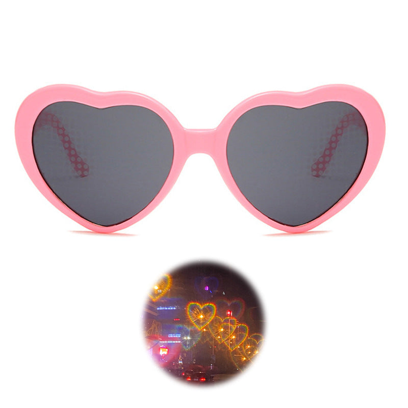 Wholesale Creative love light effect sunglasses