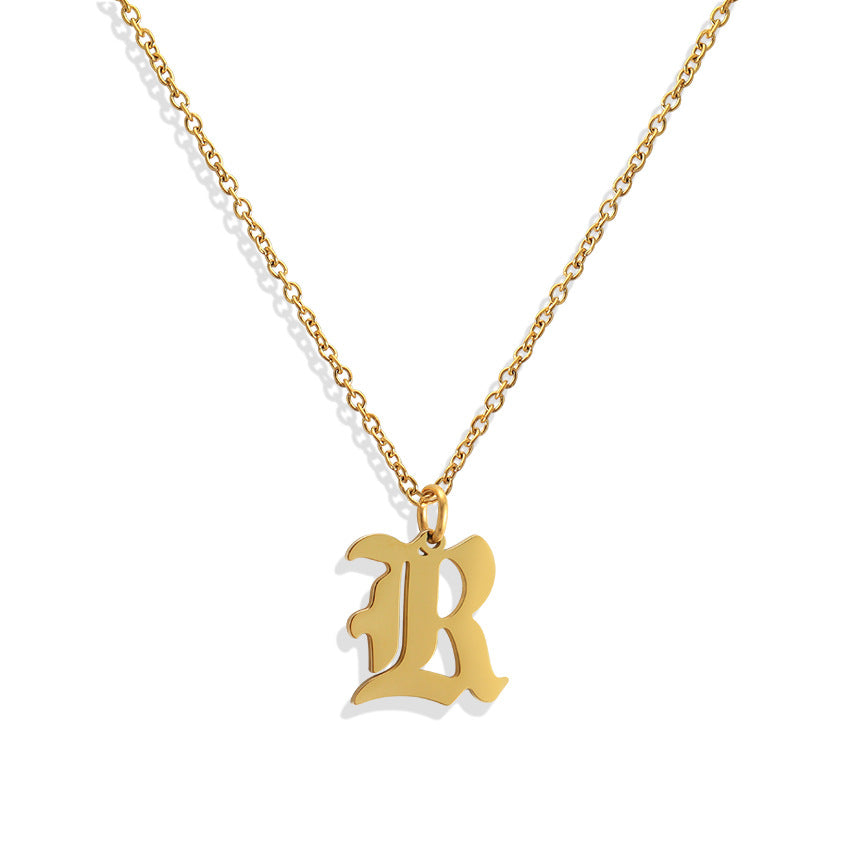 Wholesale Capital Letter Pendant Clavicle Chain Necklace