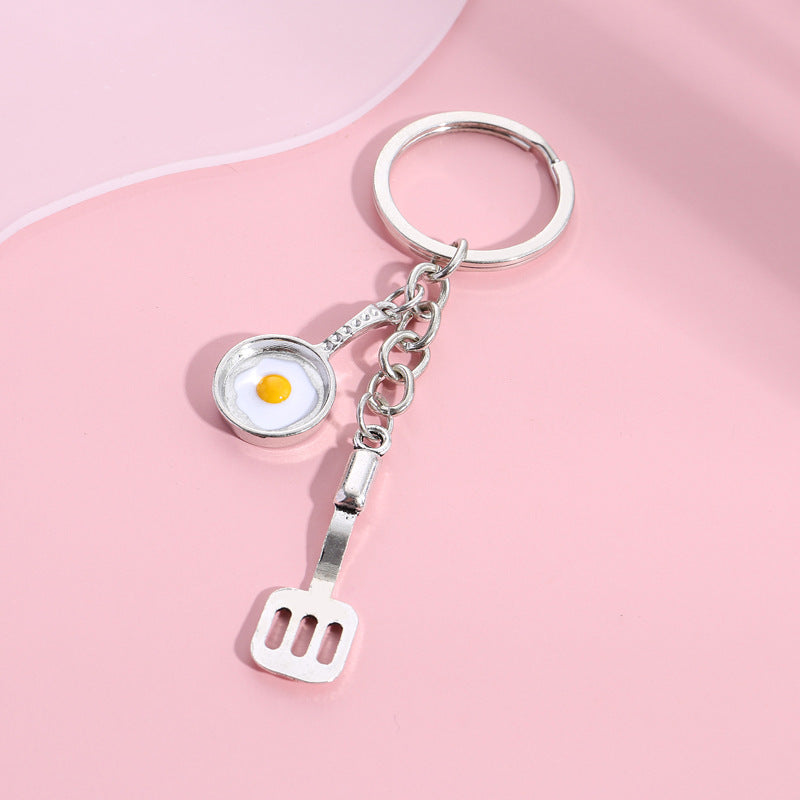 Wholesale 10PCS Crown Knife, Fork and Spoon Retro Metal Keychain