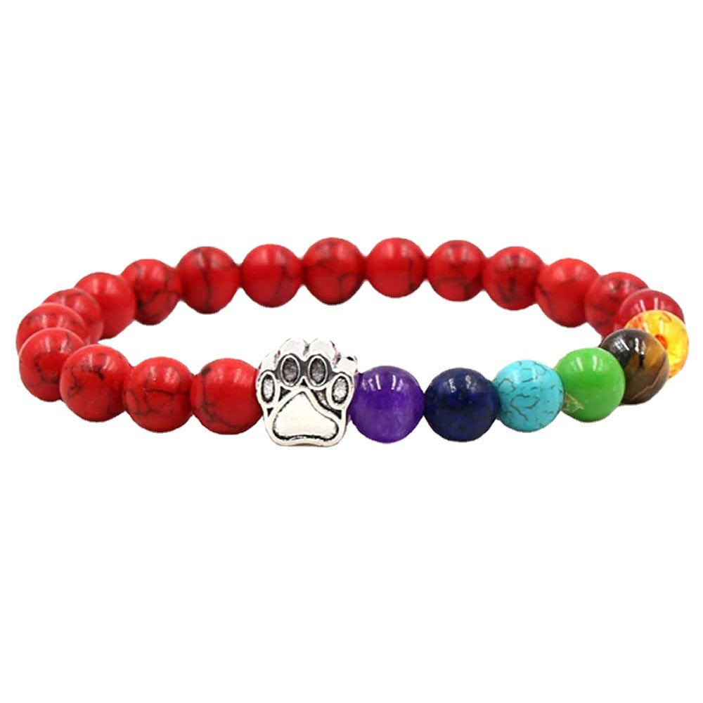 Wholesale Dog Paw Love Heart Small Peach Heart Alloy Bracelet