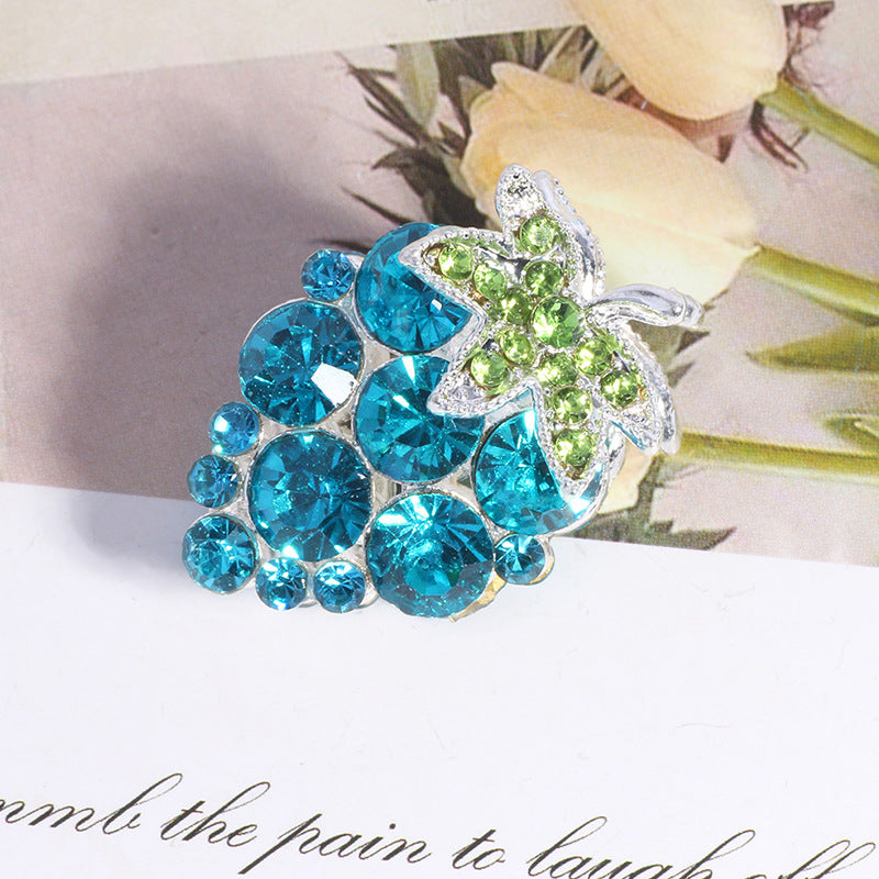 Wholesale Colorful grape full diamond can wear straight hole loose beads DIY mobile phone key chain