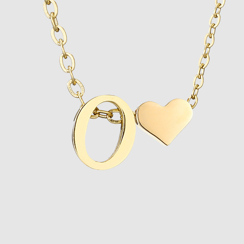 Wholesale Heart Letter Pendant Gold Plated Necklaces