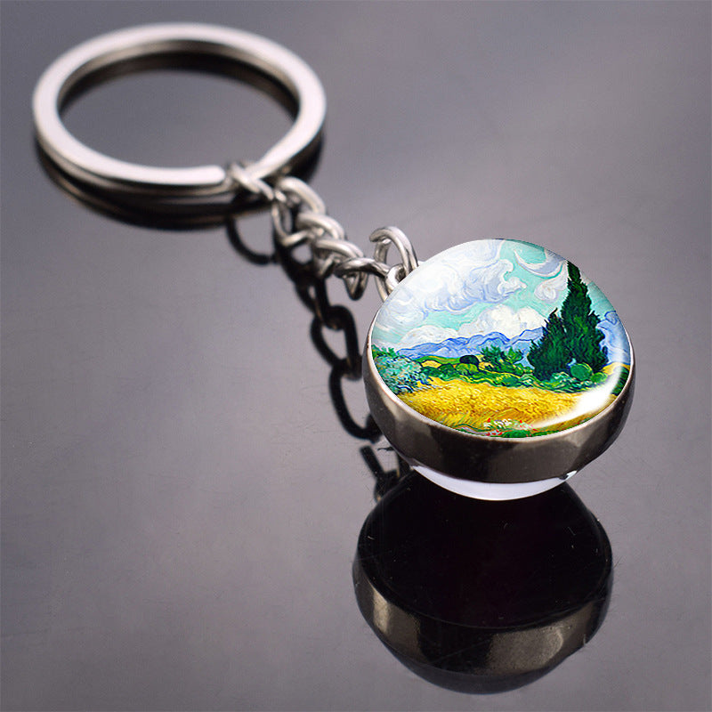 Wholesale Van Gogh Starry Sky Metal Keychains