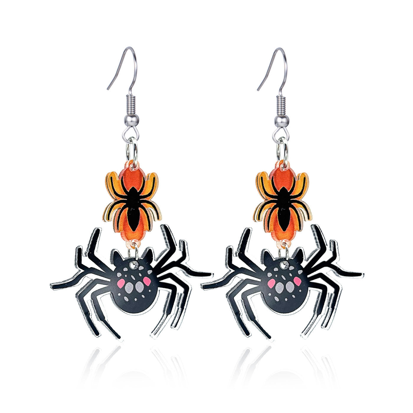 Wholesale   Web Pumpkin Stud Earrings Trendy Rhinestone Cartoon Jewelry Accessory For Party Gift