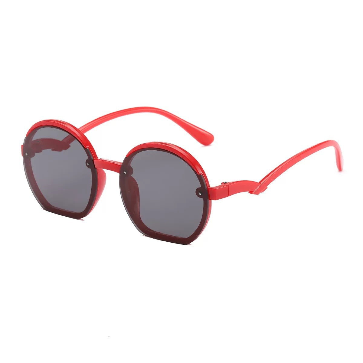 Wholesale Curved Temple Round Frame Kids Sunglasses