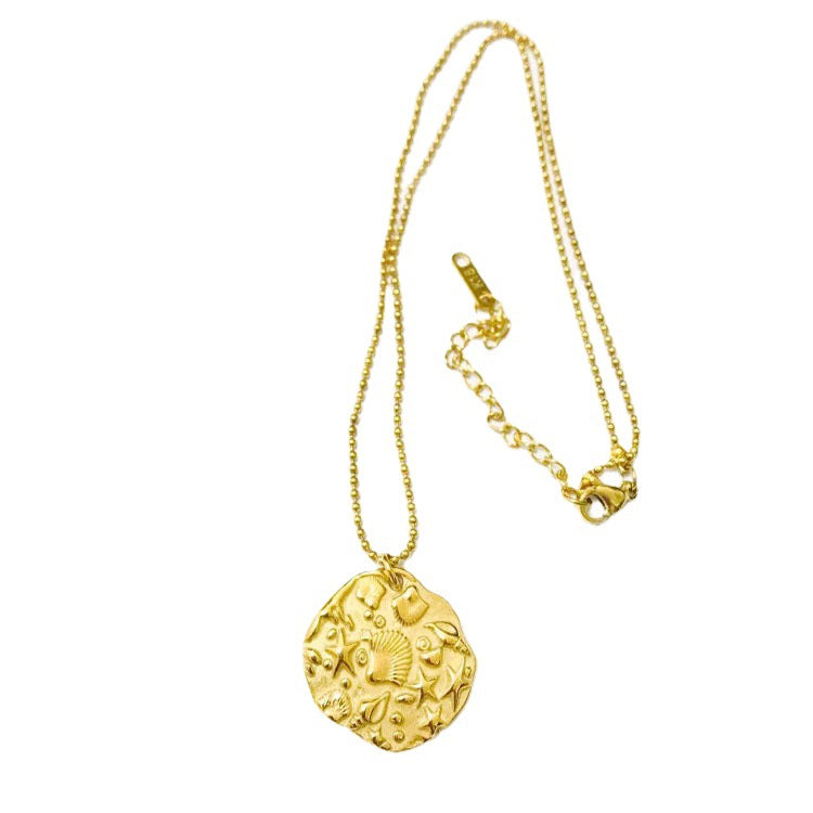 Wholesale underwater world pendant 18K gold stainless steel necklace