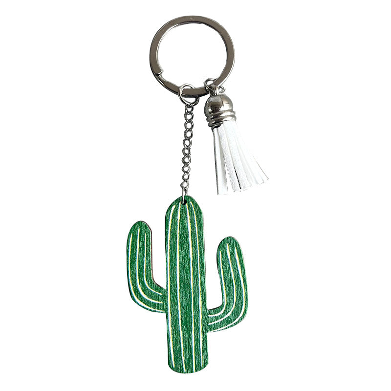 Wholesale Western Style Wood Tassel Keychain