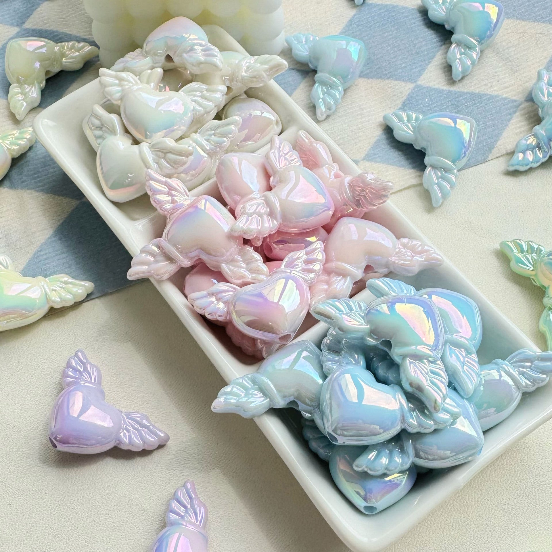 Wholesale 10pcs Colorful Angel Love Acrylic Beads