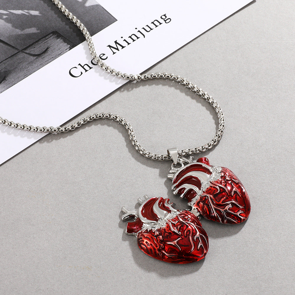 Wholesale Vintage Red Heart Box Necklace