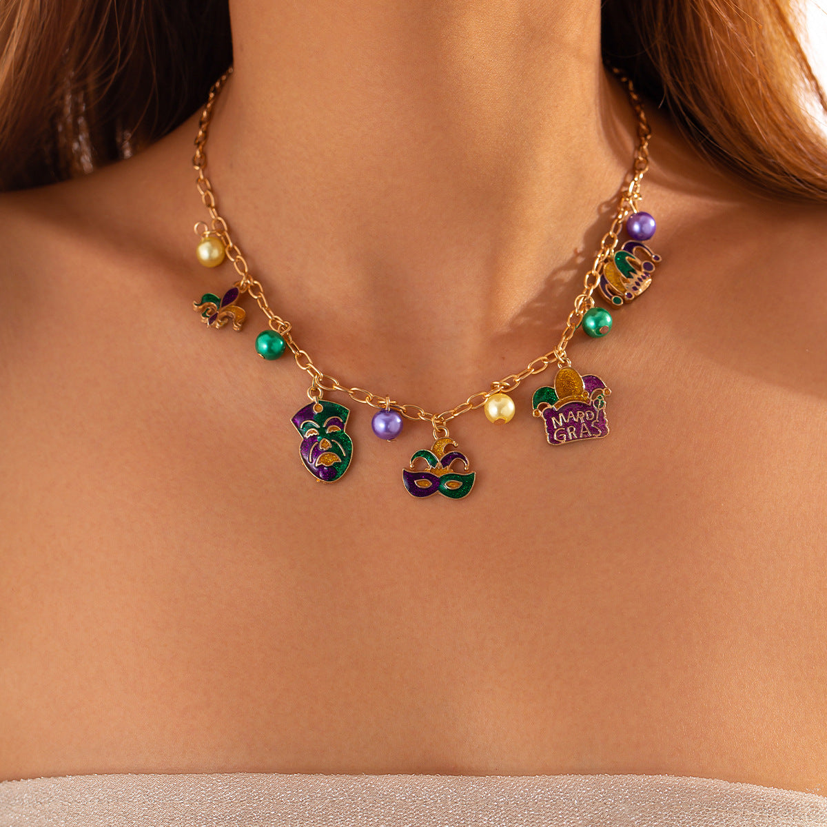 Wholesale Carnival Holiday Make Multi-tassel Necklace Women Cross-border Imitation Pearl Joker Pendant Jewelry Women