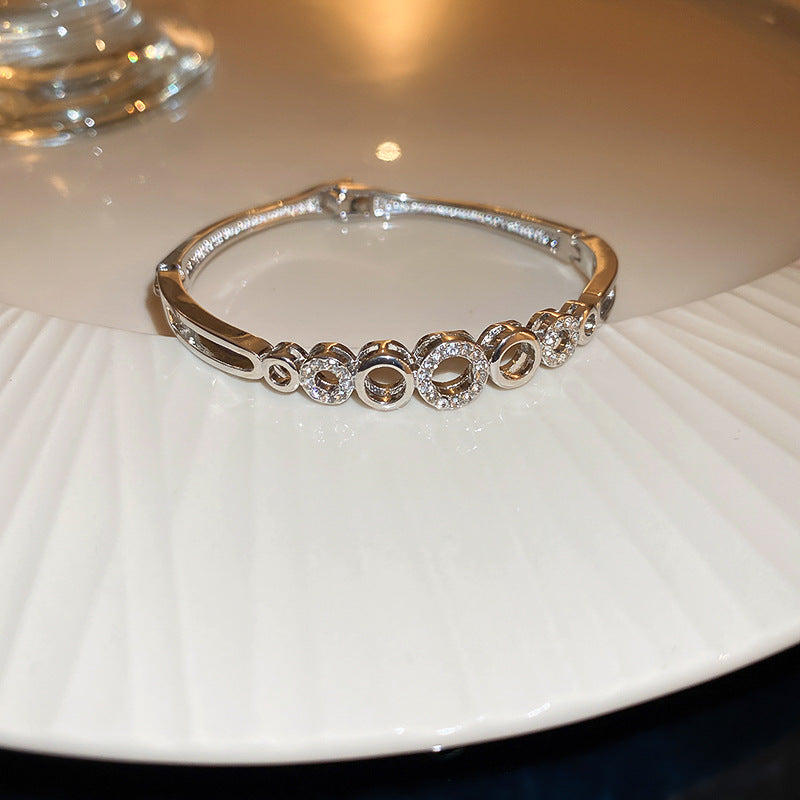 Wholesale Zircon Double Layer Letter Buckle Bracelet