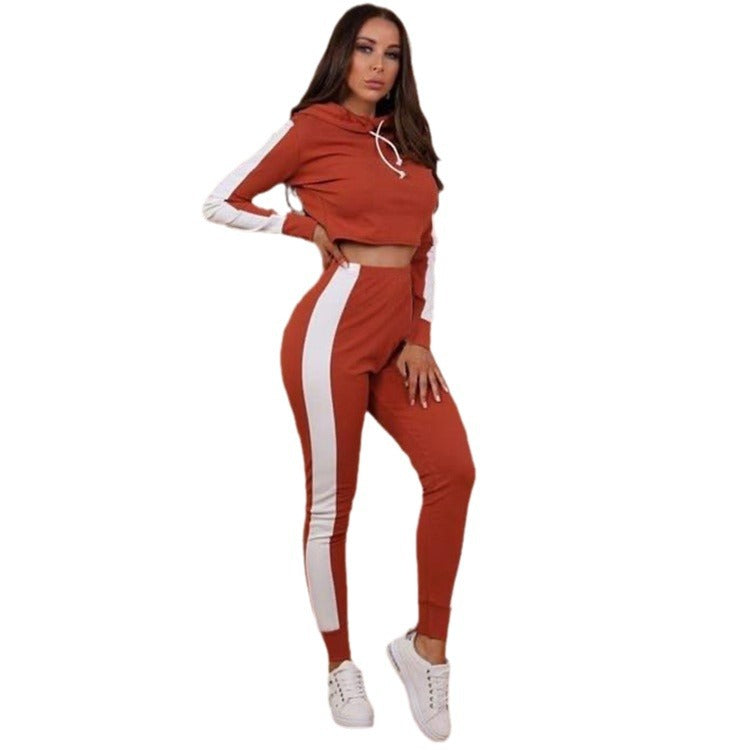 Wholesale Autumn Sports Patchwork Casual Suits