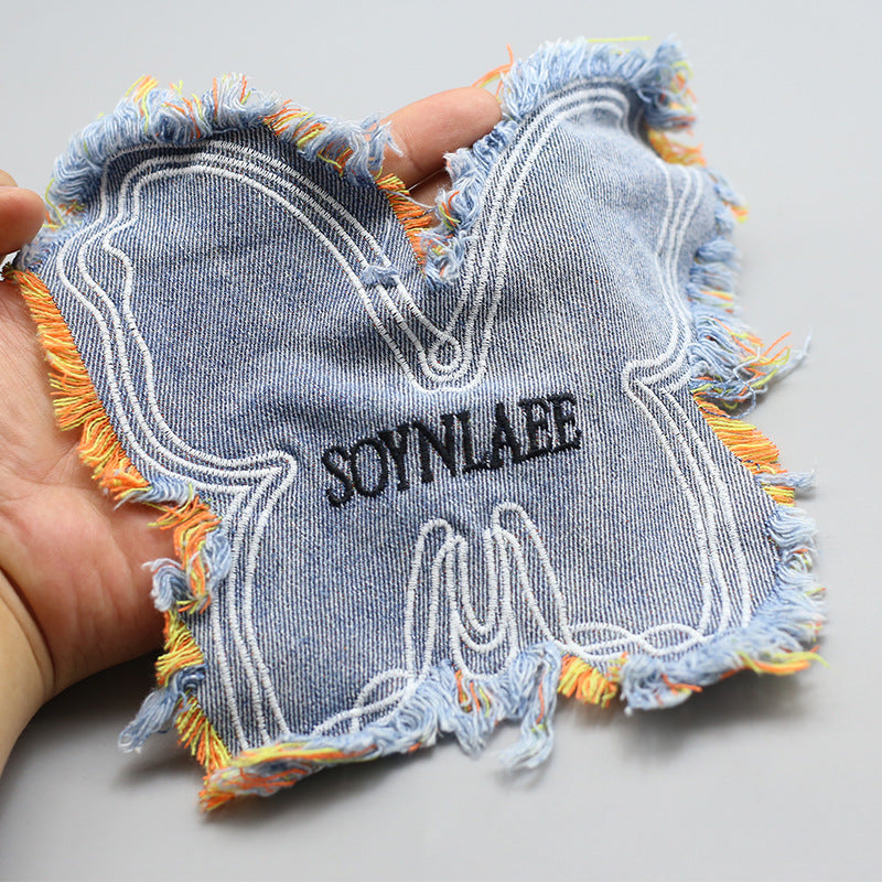 Wholesale Denim Embroidered Butterfly Patches