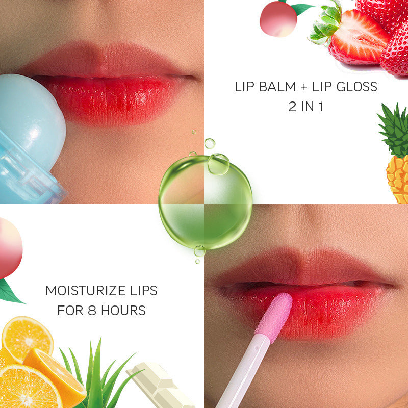 Wholesale Plastic Color Changing Lip Gloss Lip Oil Lip Balm Ball 2 in 1