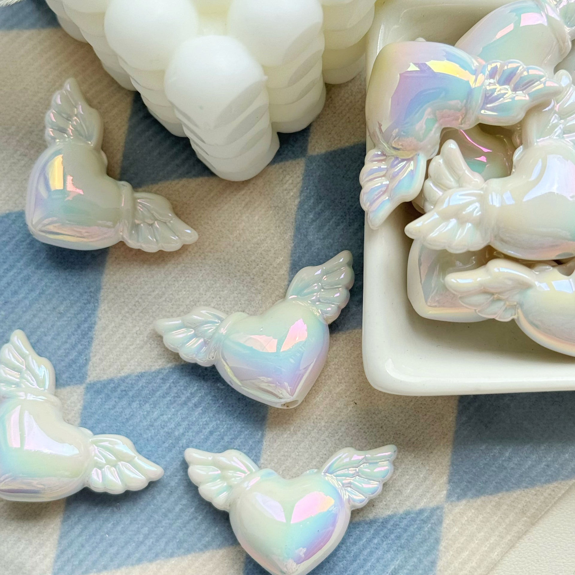 Wholesale 10pcs Colorful Angel Love Acrylic Beads