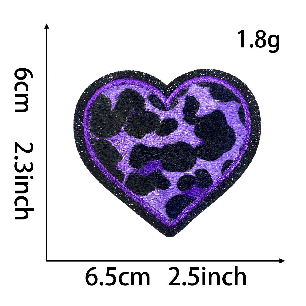 Wholesale  Love Leopard Ironing Glitt Cloth DIY Patches