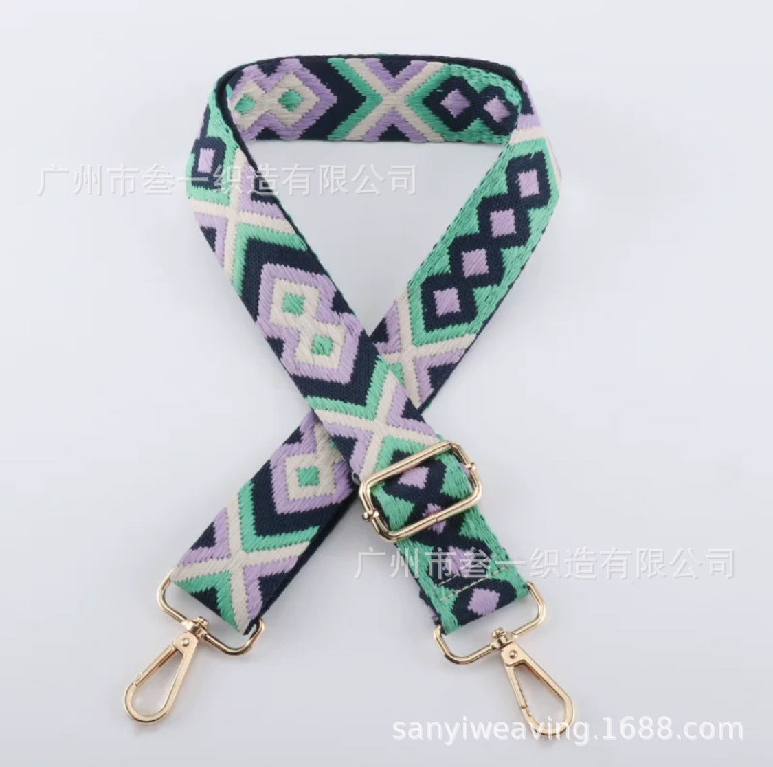 Wholesale All-match Ethnic Style 3.8cm Diamond Jacquard Adjustable Lengthened Retro Style Bag Strap