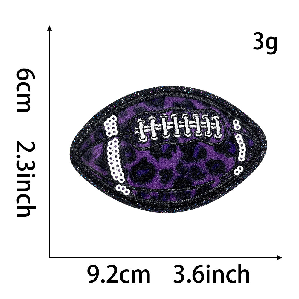 Wholesale Leopard Print Sequined Rugby Iron On Embroidery Patch For DIY Hat Coat Decoration Fashion Accessory