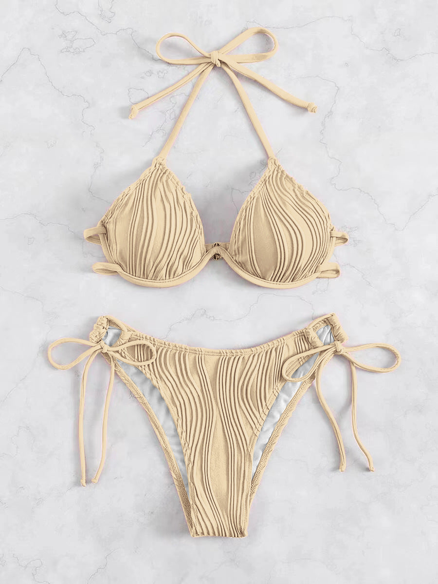 Wholesale Three-point swimsuit women's sexy beautiful back split bikini