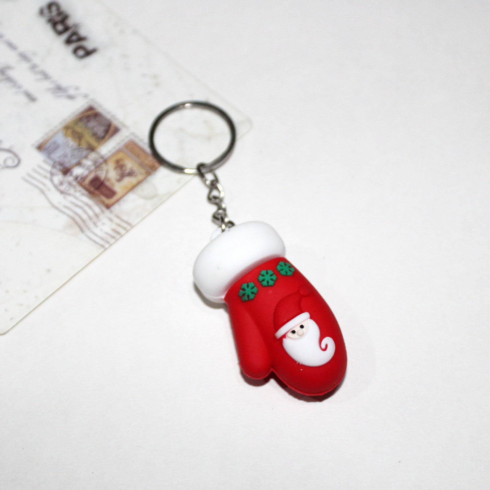 Wholesale Cartoon PV Christmas Keychain