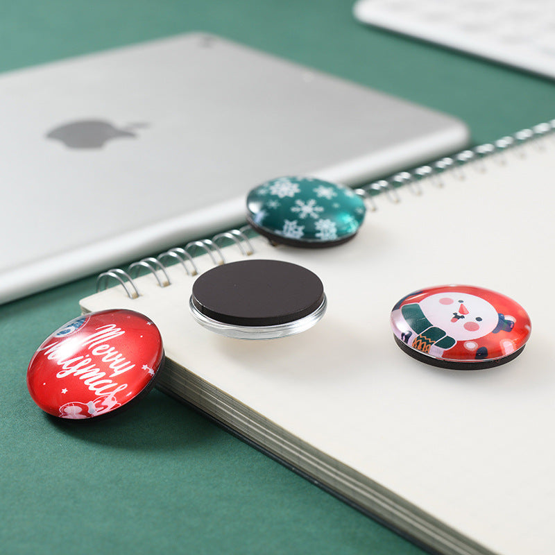 Wholesale Snowman Crystal Glass Magnetic Buckle 4 Set Gift Transparent Refrigerator Sticker